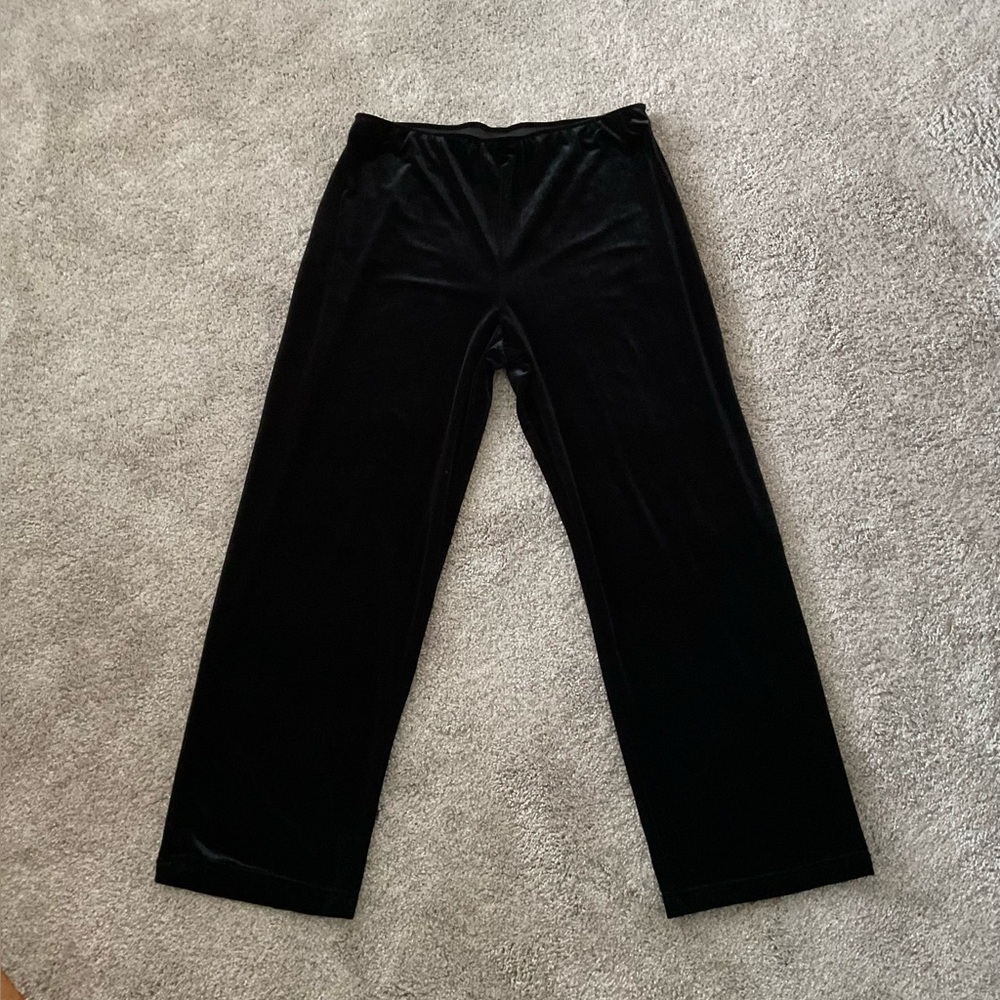 Vintage Carol Anderson Collection Womens Black Velvet High Waist Pants‎ Size XL